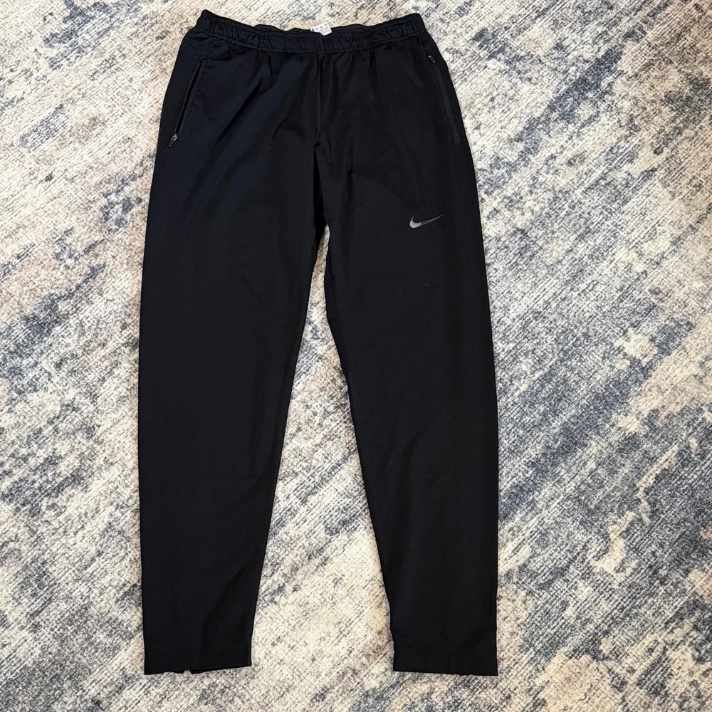 Nike Men's Black Joggers with Silver Logo